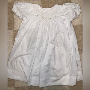 Petit Ami White Rose Smocked Dress
